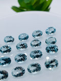 Aquamarine Oval faceted 7x9 mm Size - Pack of 1 Piece - AAAA Quality - Dark Blue Color - Natural Aquamarine Stone