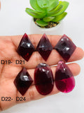 Garnet Rose Cut Fancy Shape • Code D19- D24 • Garnet Faceted Cut (Polki) • AAA Quality- Best for Jewelry making • One Side Cutting