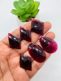 Garnet Rose Cut Fancy Shape • Code D19- D24 • Garnet Faceted Cut (Polki) • AAA Quality- Best for Jewelry making • One Side Cutting