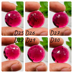 Garnet Rose Cut Fancy Shape • Code D25- D30 • Garnet Faceted Cut (Polki)  •  AAA Quality- Best for Jewelry making • One Side Cutting