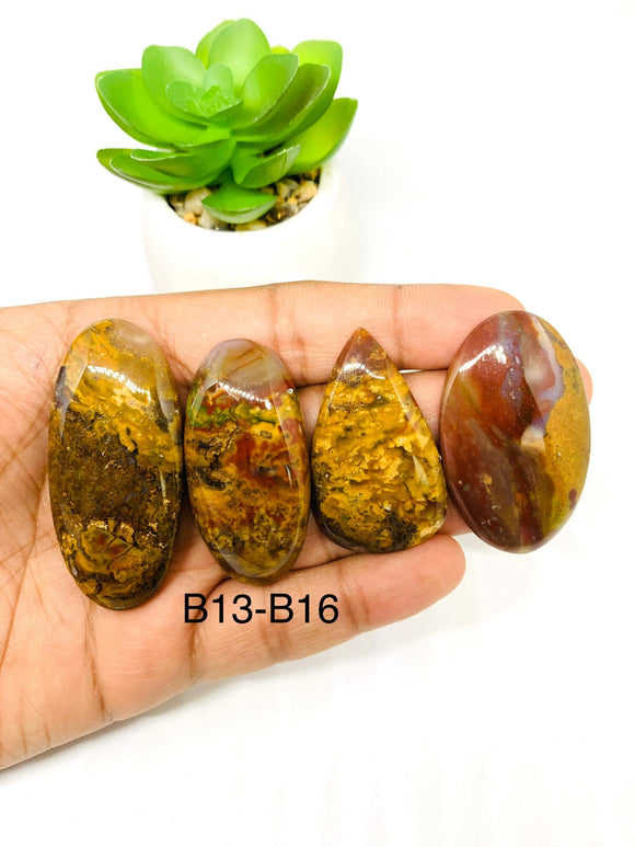 Bloodstone Cabochon • Code B13- B16 • Natural Bloodstone Cabs • Bloodstone Cabs • Perfect for Jewelry Making