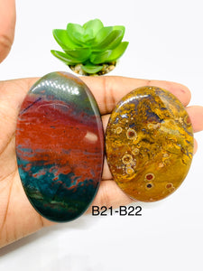 Bloodstone Cabochon • Code B21- B22 • Natural Bloodstone Cabs • Bloodstone Cabs • Perfect for Jewelry Making