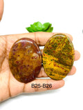 Bloodstone Cabochon • Code B25- B26 • Natural Bloodstone Cabs • Bloodstone Cabs • Perfect for Jewelry Making