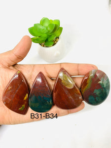 Bloodstone Cabochon • Code B31- B34 • Natural Bloodstone Cabs • Bloodstone Cabs • Perfect for Jewelry Making