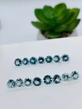 Aquamarine Round Faceted 5 mm Size  - Pack of 2 Piece - AAAA Quality -  Dark Blue Color-  Natural Aquamarine Stone