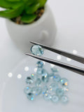 Aquamarine Round Faceted 7 mm Size - Pack of 1 Piece - AAAA Quality - Dark Blue Color- Natural Aquamarine Stone