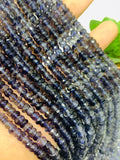 Iolite Faceted 5mm, Roundel faceted Beads, length 14”,Iolite roundel faceted, Natural Iolite. size variance 4.5-5MM