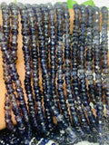 Iolite Faceted 5mm, Roundel faceted Beads, length 14”,Iolite roundel faceted, Natural Iolite. size variance 4.5-5MM