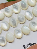 Mother of Pearl, white MOP 5X7mm Oval Shape • AAA Quality • Pack of 6 pieces