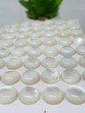 6MM Mother of Pearl Cabochon - white MOP Round Cabs   • AAA Quality • Pack of 6 pieces