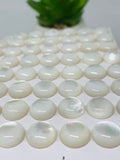 8MM Mother of Pearl Cabochon - white MOP Round Cabs   • AAA Quality • Pack of 6 pieces