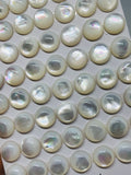 10MM Mother of Pearl, white MOP Round Shape  • AAA Quality • Pack of 4 pieces