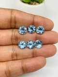 8MM Swiss Blue Topaz faceted Cabs ,natural gemstone cabochon , Pack of 1 pc , AAA grade gemstone