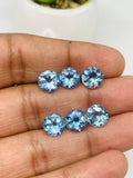 8MM Swiss Blue Topaz faceted Cabs ,natural gemstone cabochon , Pack of 1 pc , AAA grade gemstone