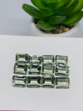 Prasiolite Faceted 6x8 MM Rectangele - Pack of 2 Pcs - AAA Quality - Natural  color -  Natural Prasiolite Stone- Green Amethyst loose stone