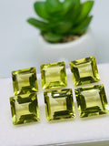 Lemon Quartz 10MM Faceted Square Shape- Pack of 1 Piece - AAA Quality -  loose gemstone, Square faceted, Lemon Quartz.
