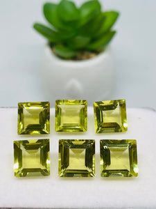 Lemon Quartz 10MM Faceted Square Shape- Pack of 1 Piece - AAA Quality -  loose gemstone, Square faceted, Lemon Quartz.