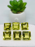 Lemon Quartz 10MM Faceted Square Shape- Pack of 1 Piece - AAA Quality -  loose gemstone, Square faceted, Lemon Quartz.