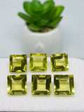 Lemon Quartz 10MM Faceted Square Shape- Pack of 1 Piece - AAA Quality - loose gemstone, Square faceted, Lemon Quartz.