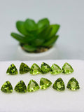 7MM Peridot Trillion faceted Pack of 2 PC - Natural Peridot Trillion Cut - Peridot loose Stones .Peridot faceted cabs