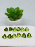 6MM Peridot Trillion faceted Pack of 5 PC - Natural Peridot Trillion Cut - Peridot loose Stones .Peridot faceted cabs