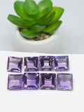 Amethyst 10MM Faceted Square- Pack of 1 Piece - African Amethyst Square Cut Stone - Natural Amethyst Loose Stone