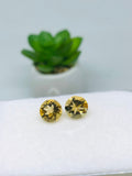 Citrine 8MM Round faceted, Pack of 2 pcs AAA Quality- Natural Citrine Cut Cabochon - Citrine Loose Stone