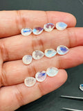 Moonstone Faceted 8X6MM Pear, Cabochon AAA Quality Moonstone Faceted Cabochon- Pack of 4 Piece