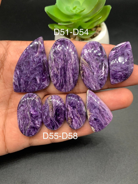 Charoite Cabochon •  Code D51 - D58  • AAA Quality •  Natural Charoite Cabs •  Charoite Cabochon