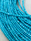 Sleeping Beauty Turquoise Round Beads 2MM size -100 % Natural Turquoise - Length 40 cm - Turquoise Round Blue AAAA Quality
