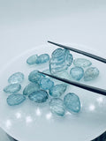 Aquamarine  Carving Leaf Shape •  10X13-15 MM Sizes AAA Quality • Natural Aquamarine • Medium Blue Aquamarine  Carving pear