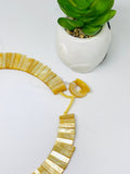Yellow MOP Necklace - 14x5 to 40x6 mm Size - AAA Quality- Hand Braided Beads Pendant Necklace- Irregular Trapezoid Beads Necklace