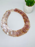 Pink Mother of Pearl Shell Necklace 15 mm Size  - AAA Quality- Length 18 Inch - Pink Mother of Pearl Coin Necklace