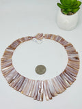 Pink Mother of Pearl Shell Necklace 15-40X6 mm Size  - AAA Quality- Length 18 Inch - Pink Mother of Pearl Necklace