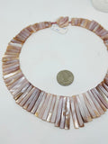 Pink Mother of Pearl Shell Necklace 15-40X6 mm Size  - AAA Quality- Length 18 Inch - Pink Mother of Pearl Necklace