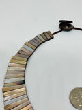 Pink Mother Of Pearl Necklace • 15-40X6 mm Size • AAA Quality • Length 20.7 Inch • Natural Pink MOP necklace