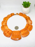 Spiny Oyster Shell Necklace • 28 -53 mm Size • AAA Quality • Natural Shell • Shell Necklace • Orange Color