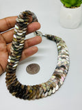 Black Mother Of Pearl Necklace • 10 mm Size • AAA Quality • Length 20.7 Inch • Natural Black MOP coin necklace
