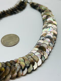 Black Mother Of Pearl Necklace • 10 mm Size •   AAA Quality • Length 20.7 Inch • Natural Black MOP coin necklace