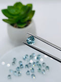 Aquamarine Heart Shape Faceted 6 mm Size - Pack of 2 Piece - AAAA Quality - Dark Blue Color - Natural Aquamarine Stone