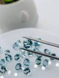 Aquamarine Heart Shape Faceted 6 mm Size - Pack of 2 Piece - AAAA Quality - Dark Blue Color - Natural Aquamarine Stone