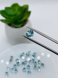 Aquamarine Heart Shape Faceted 6 mm Size - Pack of 2 Piece - AAAA Quality - Dark Blue Color - Natural Aquamarine Stone