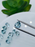 Aquamarine Heart Shape Faceted 7 mm Size - Pack of 1 Piece - AAAA Quality - Dark Blue Color - Natural Aquamarine Stone