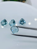 Aquamarine Heart Shape Faceted 8 mm Size  - Pack of 1 Piece - AAAA Quality -  Dark Blue Color -  Natural Aquamarine Stone
