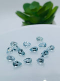 Aquamarine Pear Faceted 4x6 mm Size  - Pack of 4 Piece - AAAA Quality -  Dark Blue Color -  Natural Aquamarine Stone