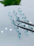 Aquamarine Pear Faceted 5x7-8 mm Size - Pack of 2 Piece - AAAA Quality - Dark Blue Color - Natural Aquamarine Stone