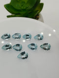 Aquamarine Pear Faceted 7x10 mm Size - Pack of 1 Piece - AAAA Quality - Dark Blue Color - Natural Aquamarine Stone