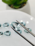 Aquamarine Pear Faceted 7x10 mm Size - Pack of 1 Piece - AAAA Quality - Dark Blue Color - Natural Aquamarine Stone