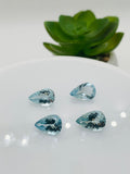 Aquamarine Pear Faceted 8x11-12 mm Size - Pack of 1 Piece - AAAA Quality - Dark Blue Color - Natural Aquamarine Stone