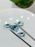 Aquamarine Pear Faceted 8x11-12 mm Size - Pack of 1 Piece - AAAA Quality - Dark Blue Color - Natural Aquamarine Stone